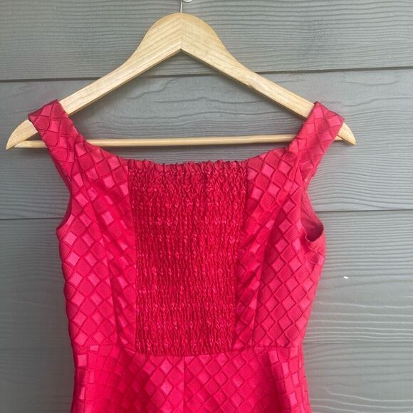 Anthropologie Red Midi Dress with Silver Accents - Picture 5 of 6